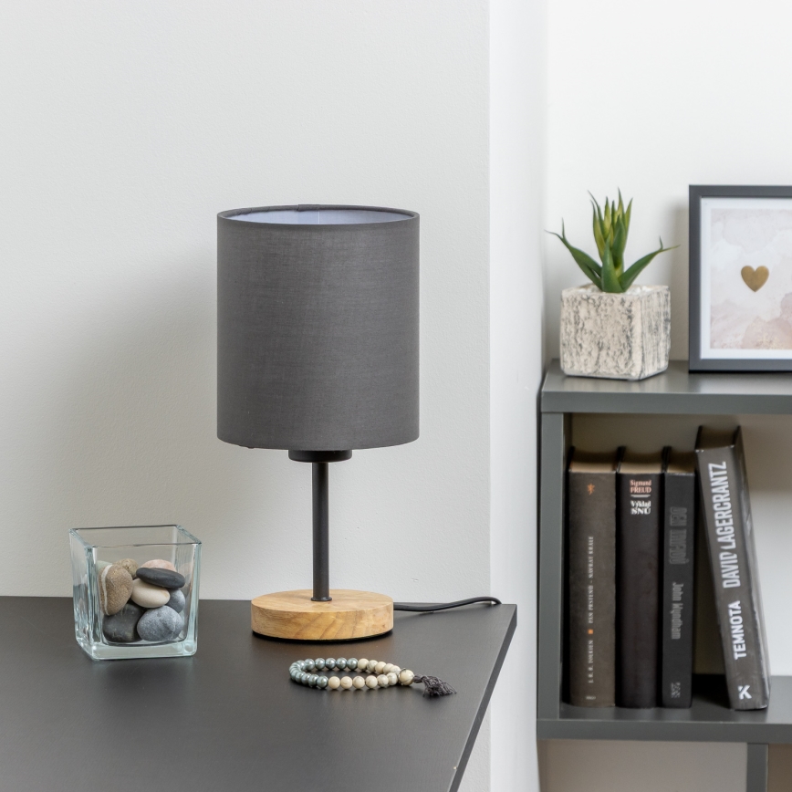 Brilagi - Bordslampa NUBILA WOOD 1xE27/25W/230V ek/antracit