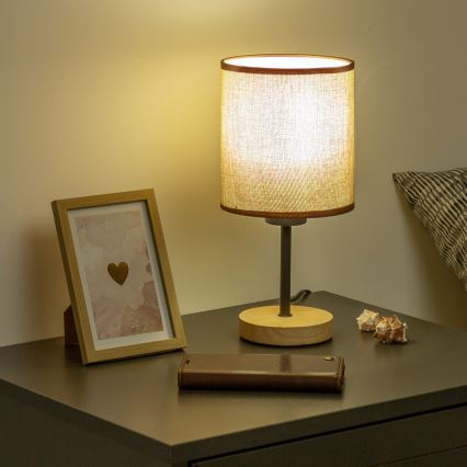 Brilagi - Bordslampa NUBILA WOOD 1xE27/25W/230V ek/brun