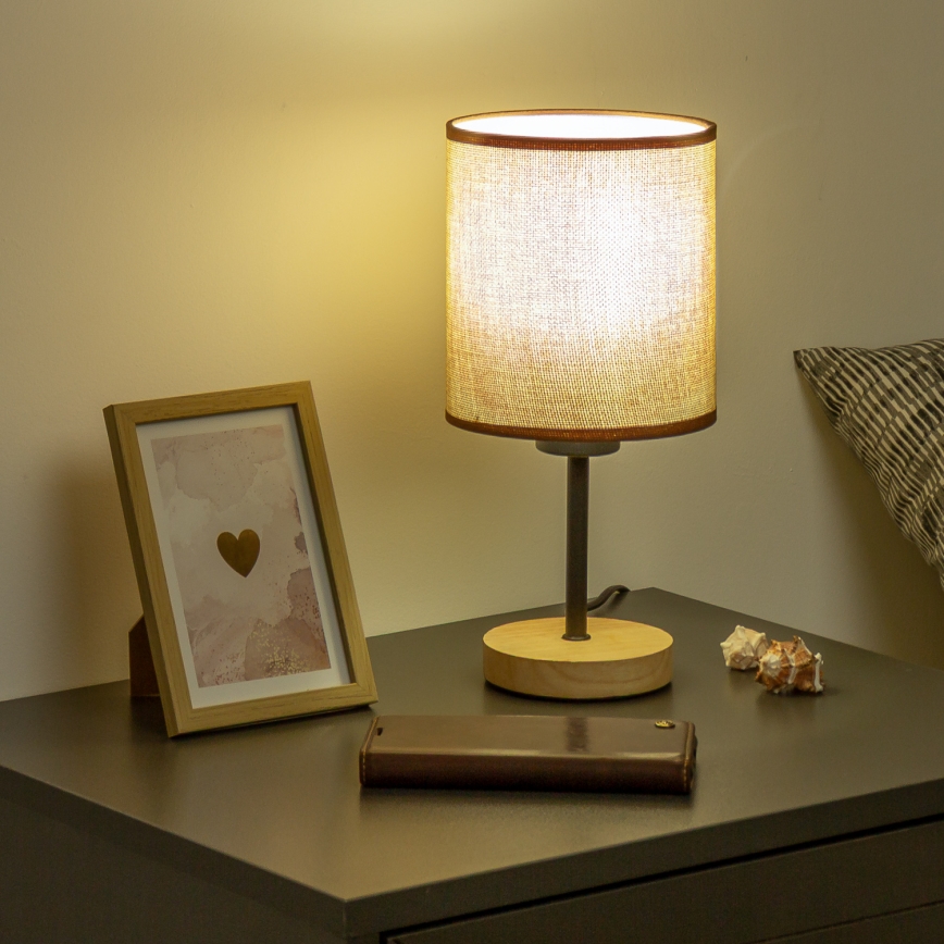 Brilagi - Bordslampa NUBILA WOOD 1xE27/25W/230V ek/brun