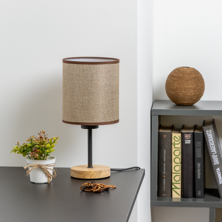 Brilagi - Bordslampa NUBILA WOOD 1xE27/25W/230V ek/brun