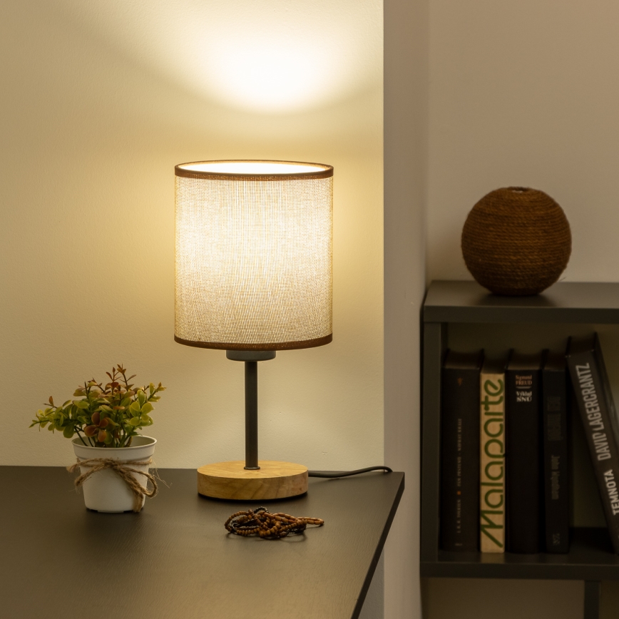 Brilagi - Bordslampa NUBILA WOOD 1xE27/25W/230V ek/brun