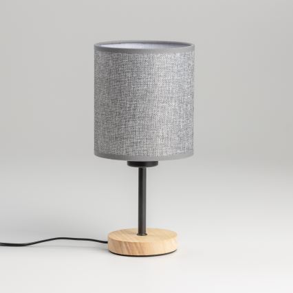 Brilagi - Bordslampa NUBILA WOOD 1xE27/25W/230V ek/grå