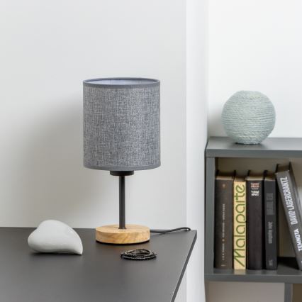Brilagi - Bordslampa NUBILA WOOD 1xE27/25W/230V ek/grå