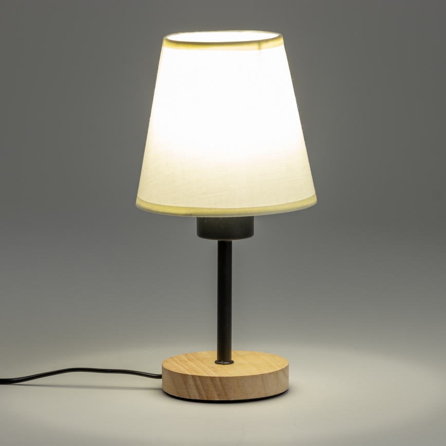 Brilagi - Bordslampa NUBILA WOOD 1xE27/25W/230V ek/grädde