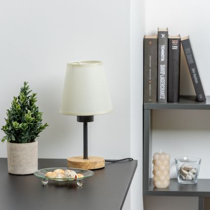 Brilagi - Bordslampa NUBILA WOOD 1xE27/25W/230V ek/grädde