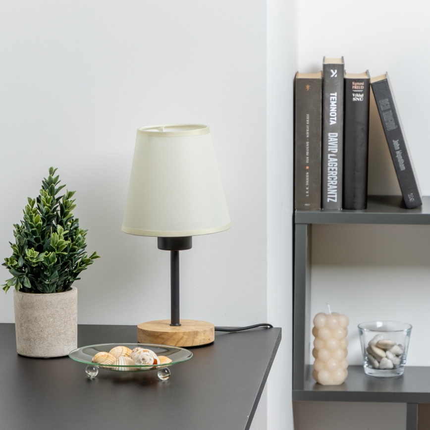 Brilagi - Bordslampa NUBILA WOOD 1xE27/25W/230V ek/grädde