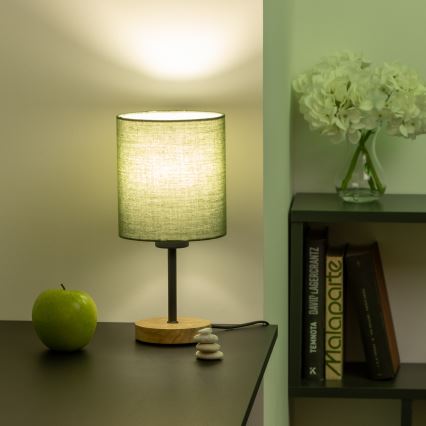 Brilagi - Bordslampa NUBILA WOOD 1xE27/25W/230V ek/grön