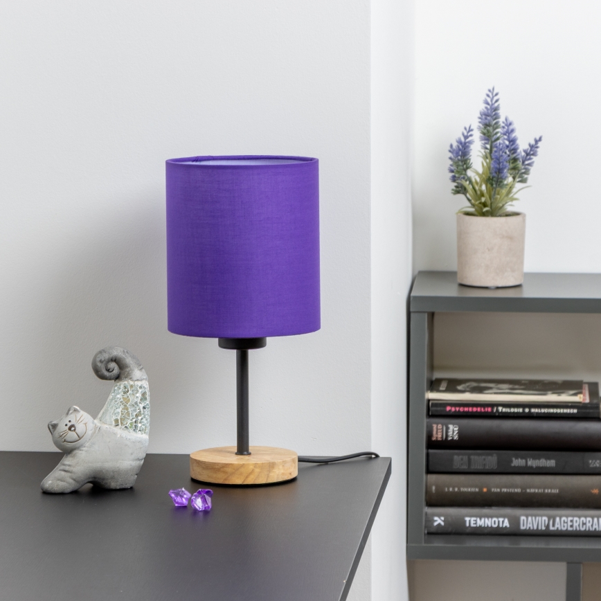 Brilagi - Bordslampa NUBILA WOOD 1xE27/25W/230V ek/lila