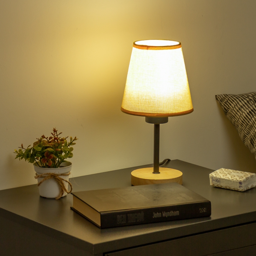 Brilagi - Bordslampa NUBILA WOOD 1xE27/25W/230V ek/ljusbrun