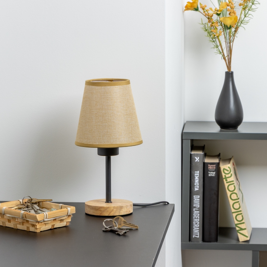 Brilagi - Bordslampa NUBILA WOOD 1xE27/25W/230V ek/ljusbrun