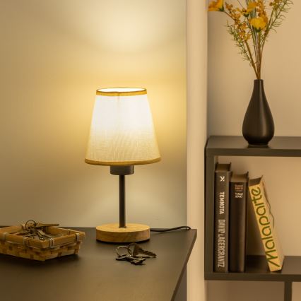 Brilagi - Bordslampa NUBILA WOOD 1xE27/25W/230V ek/ljusbrun