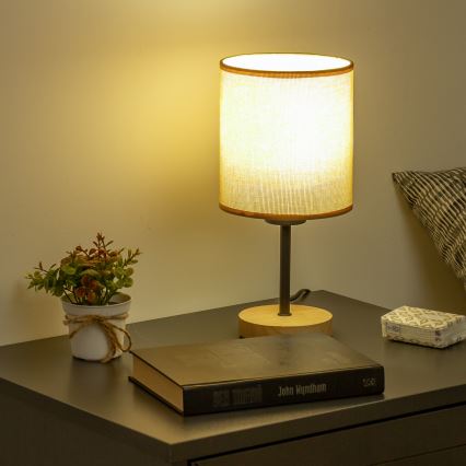 Brilagi - Bordslampa NUBILA WOOD 1xE27/25W/230V ek/ljusbrun