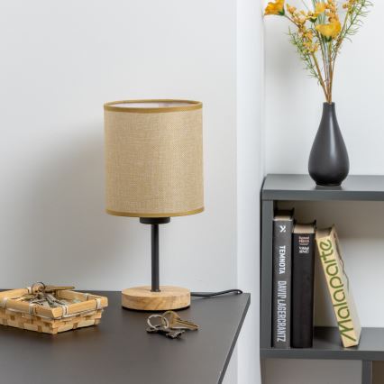 Brilagi - Bordslampa NUBILA WOOD 1xE27/25W/230V ek/ljusbrun