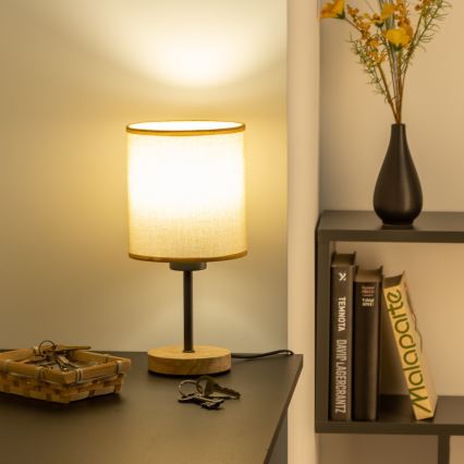 Brilagi - Bordslampa NUBILA WOOD 1xE27/25W/230V ek/ljusbrun