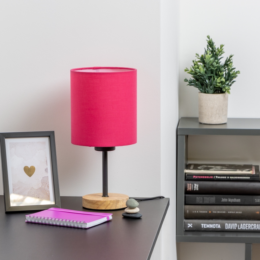 Brilagi - Bordslampa NUBILA WOOD 1xE27/25W/230V ek/rosa