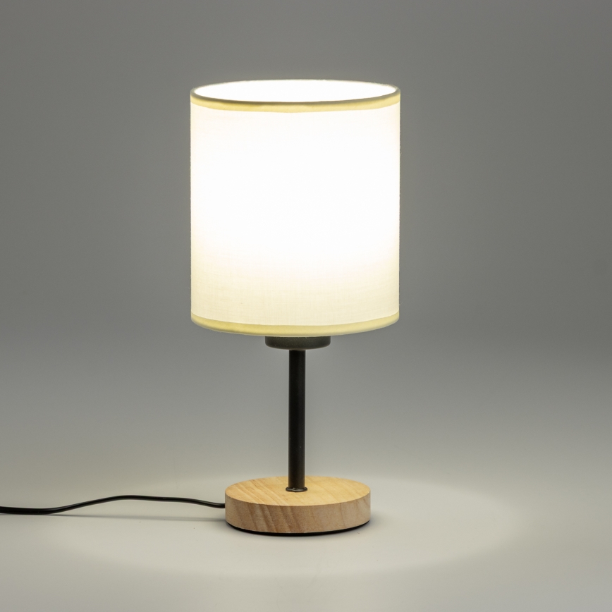 Brilagi - Bordslampa NUBILA WOOD 1xE27/25W/230V ek/svart/grädde