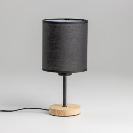 Brilagi - Bordslampa NUBILA WOOD 1xE27/25W/230V ek/svart