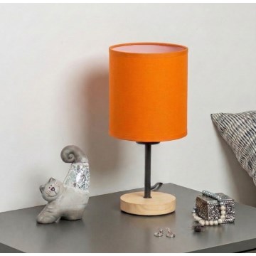 Brilagi - Bordslampa NUBILA WOOD 1xE27/25W/230V ek/svart/orange