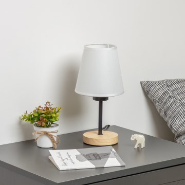 Brilagi - Bordslampa NUBILA WOOD 1xE27/25W/230V ek/vit