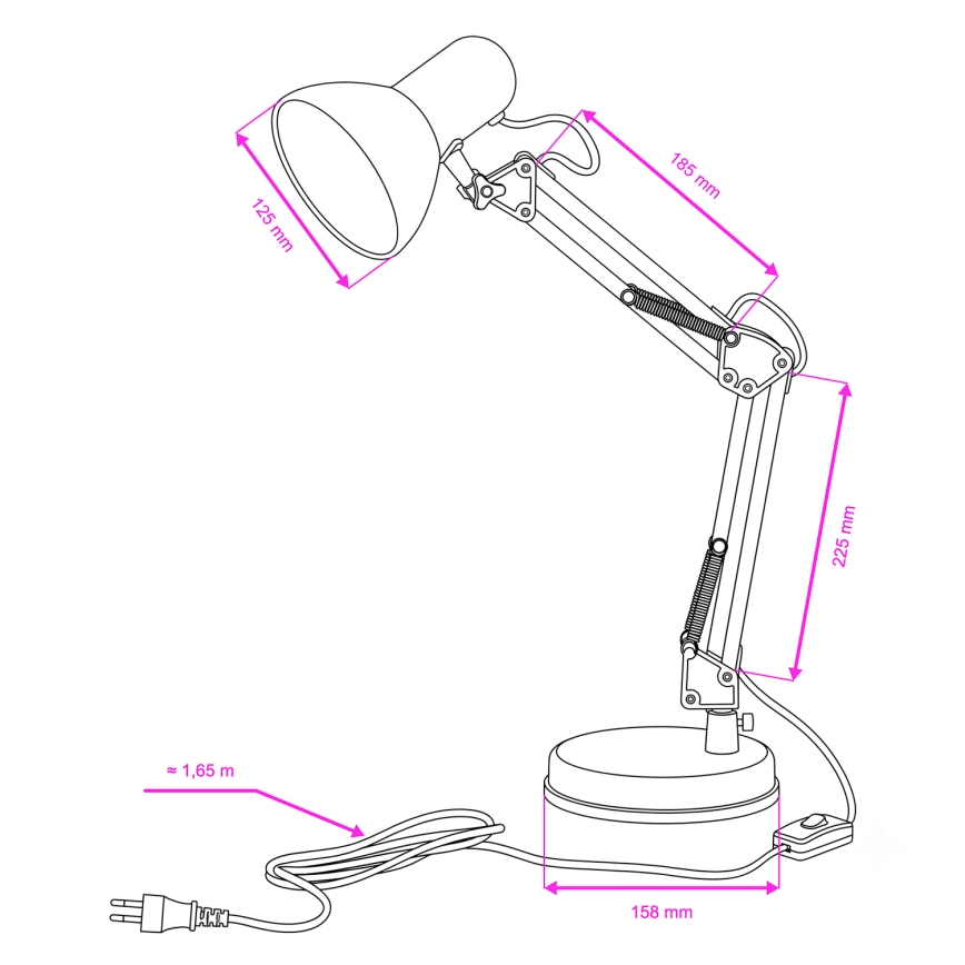 BRILAGI - Bordslampa  ROMERO 1xE27/60W/230V svart