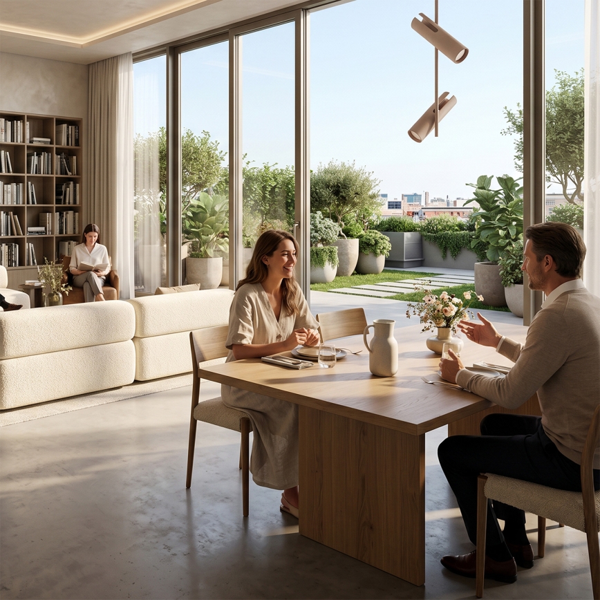 Brilagi - BRANCH takpendel på stång 2xGU10/30W/230V beige