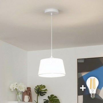 Brilagi - CERIA LED-hänglampa på kabel 1xE27/40W/230V Ø 25 cm vit