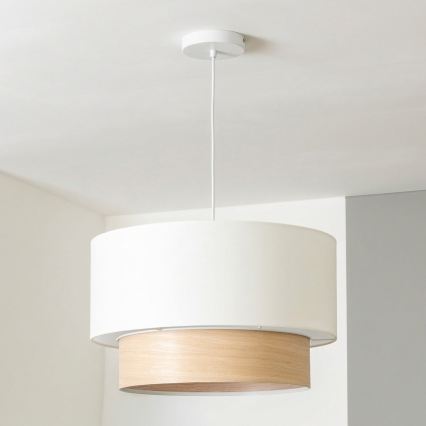 Brilagi - CERIA LED-pendellampa med vajer 1xE27/40W/230V Ø 50 cm, vit/beige