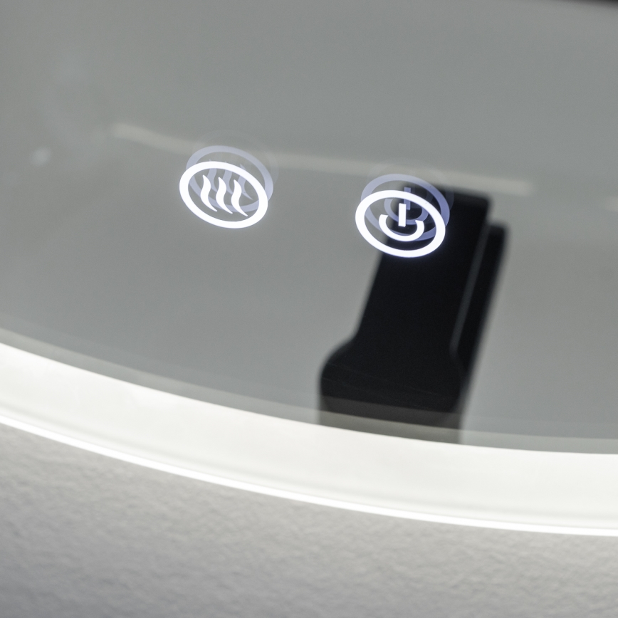 Brilagi - CLARA ECO uppvärmd LED-badrumsspegel LED/12W/230V Ø 60 cm IP44 CRI 90 dimbar + CCT