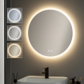 Brilagi - CLARA ECO uppvärmd LED-badrumsspegel LED/12W/230V Ø 60 cm IP44 CRI 90 dimbar + CCT