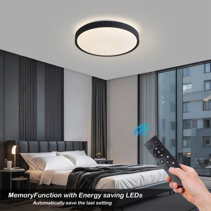 Brilagi - Dimbart LED-taklampa CORVO LED/72W/230V 3000-6000K svart Ø 50 cm + fjärrkontroll