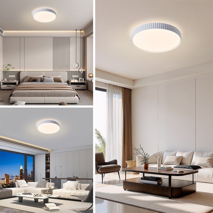 Brilagi - LED dimbar taklampa CORVO LED/54W/230V 3000–6000K vit Ø 40 cm + fjärrkontroll