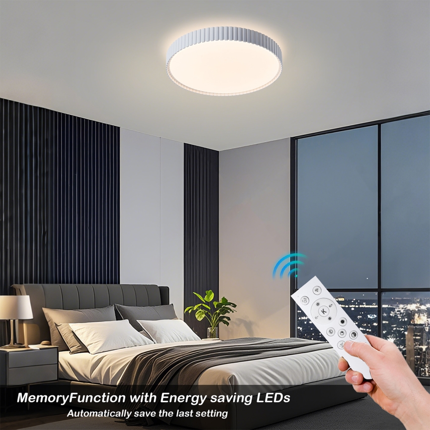 Brilagi - LED dimbar taklampa CORVO LED/54W/230V 3000–6000K vit Ø 40 cm + fjärrkontroll