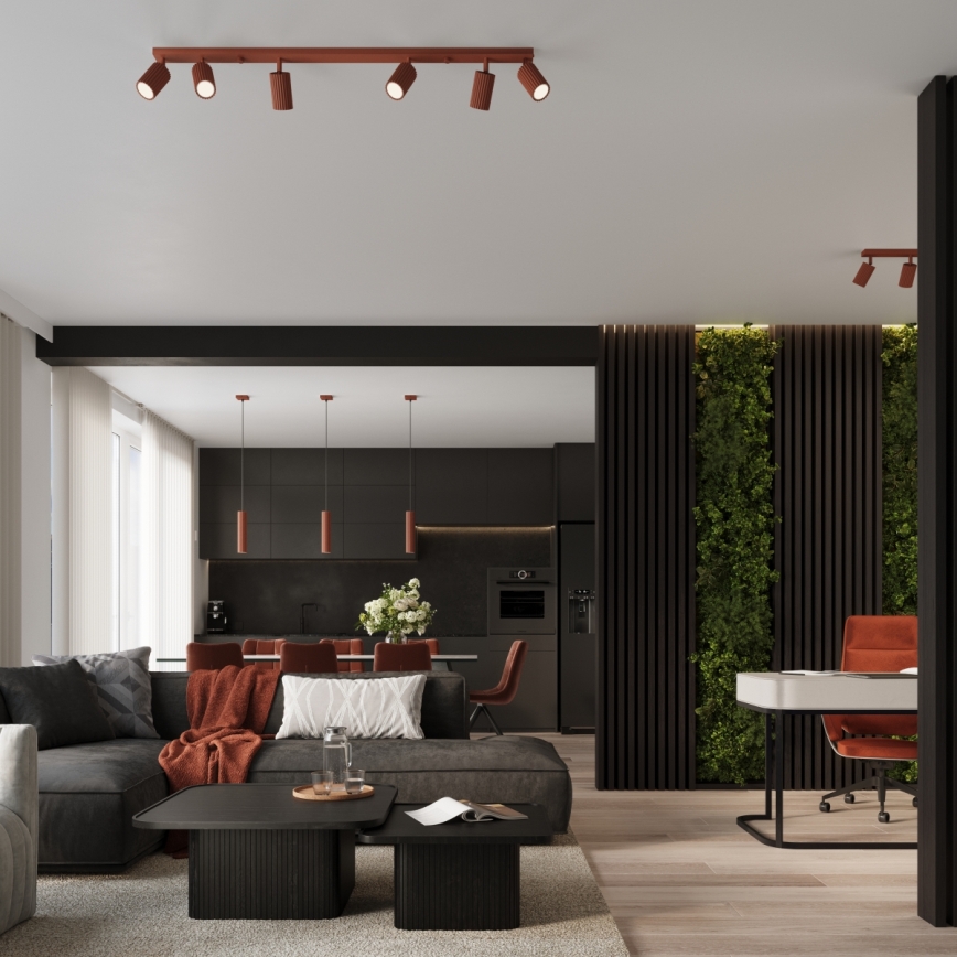 Brilagi - CRESTO LED-ljuskrona på vajer 1xGU10/10W/230V röd