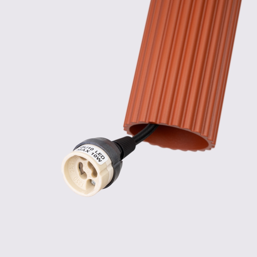 Brilagi - CRESTO LED-ljuskrona på vajer 1xGU10/10W/230V röd