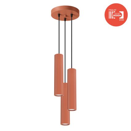 Brilagi - CRESTO LED-pendel på vajer 3xGU10/10W/230V röd