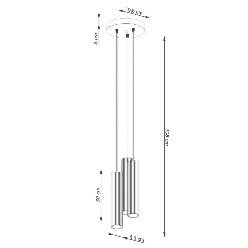 Brilagi - CRESTO LED-pendel på vajer 3xGU10/10W/230V röd