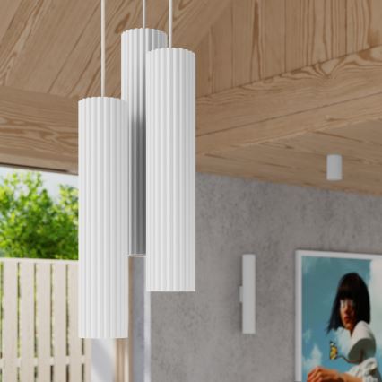 Brilagi - CRESTO LED-pendel på vajer 3xGU10/10W/230V, vit