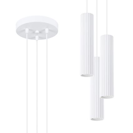Brilagi - CRESTO LED-pendel på vajer 3xGU10/10W/230V, vit