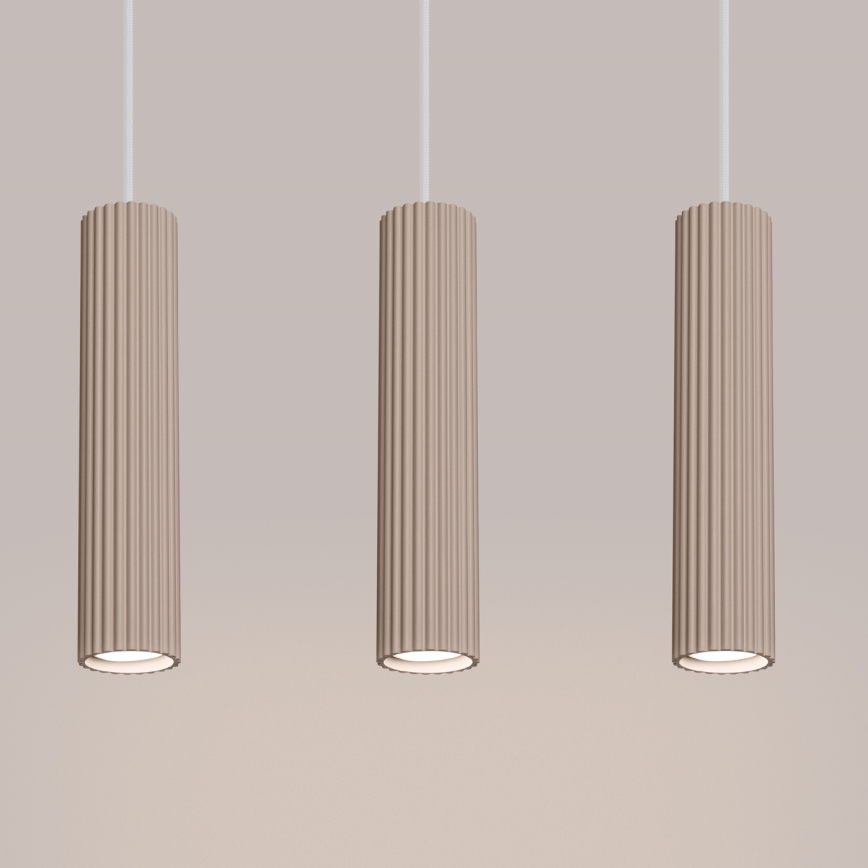 Brilagi - CRESTO LED-pendellampa på vajer 3xGU10/10W/230V taupe