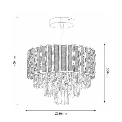 Brilagi - CRISTAL, ytmonterad plafondlampa, 5xE14/40W/230V, Ø 38 cm