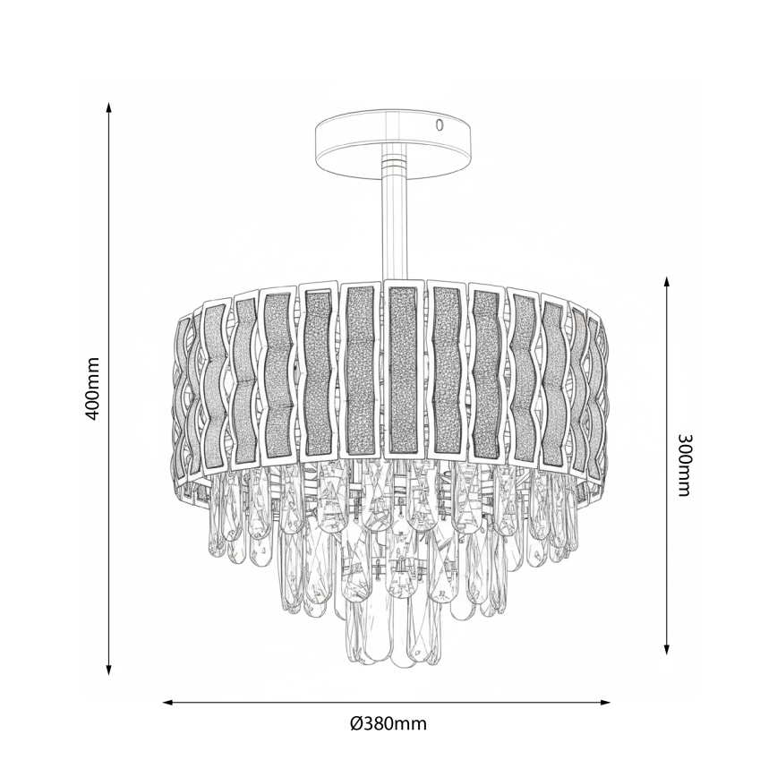 Brilagi - CRISTAL, ytmonterad plafondlampa, 5xE14/40W/230V, Ø 38 cm