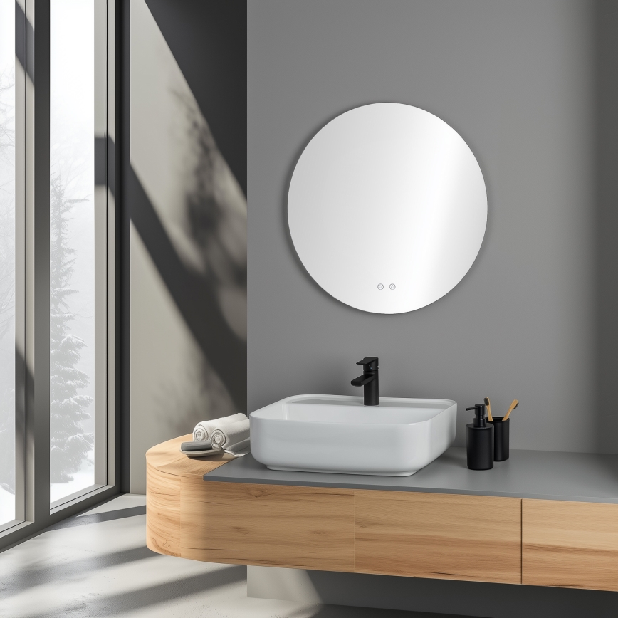 Brilagi - LED-badrumsspegel DEMI ECO, uppvärmd, LED/12W/230V, Ø 60 cm, IP44, CRI 90, dimbar + CCT