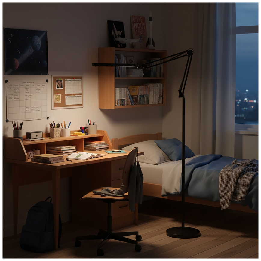 Brilagi - Dimbar flexibel LED-golvlampa VARIO LED/14W/230V 3000-6000K 157 cm svart