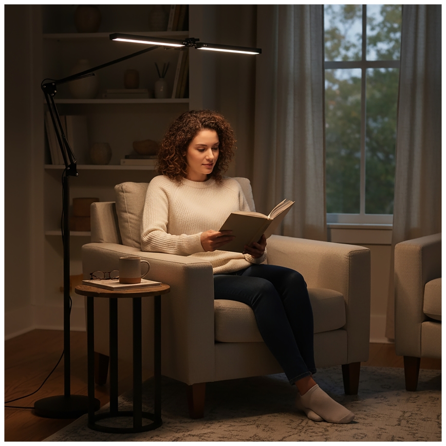 Brilagi - Dimbar flexibel LED-golvlampa VARIO LED/14W/230V 3000-6000K 157 cm svart