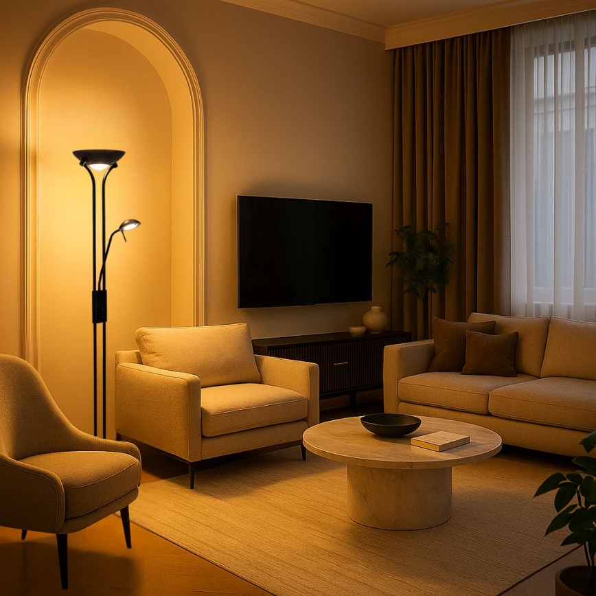 Brilagi - Dimbar golvlampa SCARLETT 1xR7s/230W/230V + 1xG9/40W svart