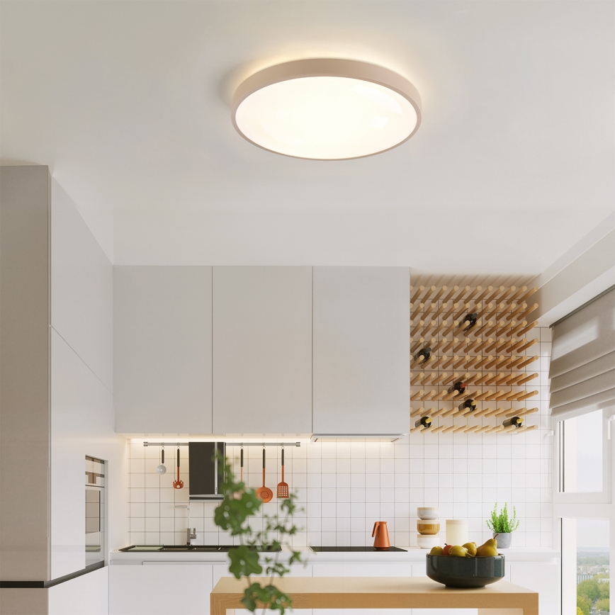 Brilagi - LED-dimbbar taklampa GLASS POOL DOUBLE LED/48W/230V 3000-6000K 40 cm beige + fjärrkontroll