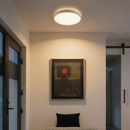 Brilagi - LED-dimbbar taklampa GLASS POOL DOUBLE LED/48W/230V 3000-6000K 40 cm beige + fjärrkontroll