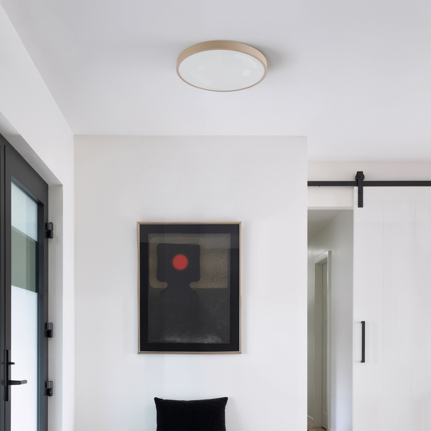 Brilagi - LED-dimbbar taklampa GLASS POOL DOUBLE LED/48W/230V 3000-6000K 40 cm beige + fjärrkontroll