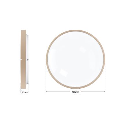 Brilagi - LED-dimbbar taklampa GLASS POOL DOUBLE LED/48W/230V 3000-6000K 40 cm beige + fjärrkontroll