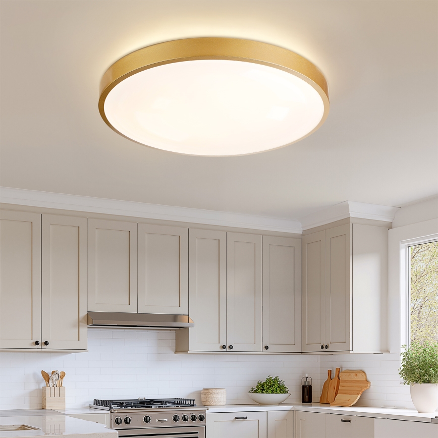 Brilagi - dimmerbar LED-takarmatur GLASS POOL DOUBLE LED/80W/230V 3000-6000K 60 cm guldfärgad + fjärrkontroll